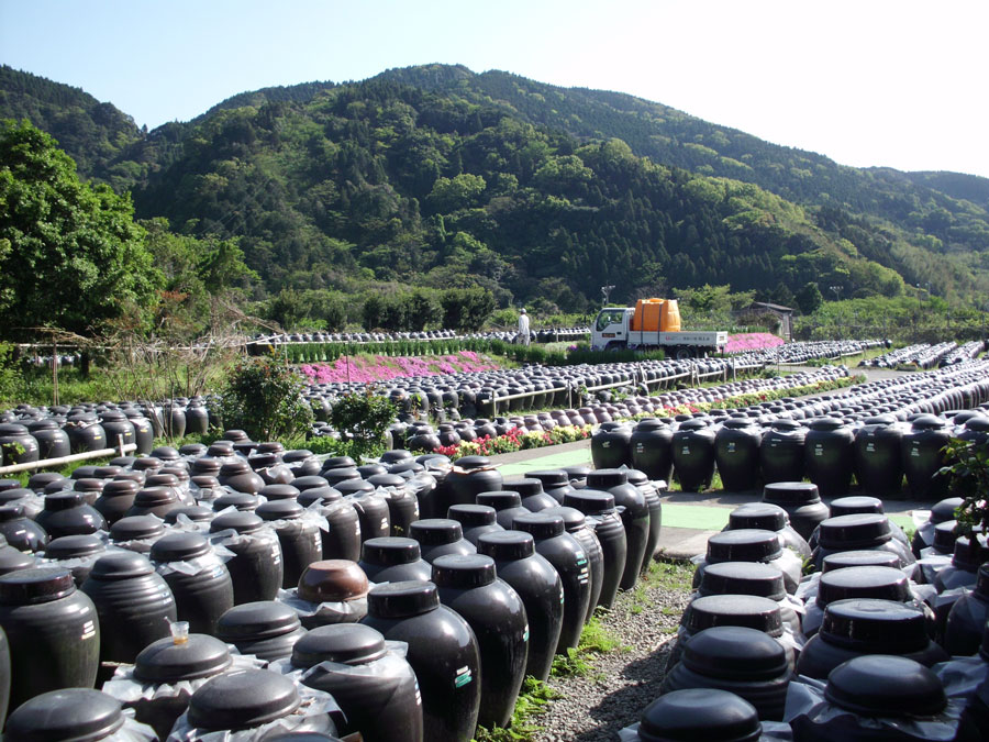 鹿兒島熊本福岡，桷志田黑醋本舖，室外醋缸