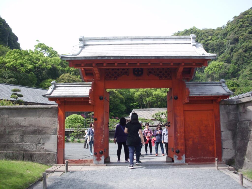 鹿兒島熊本福岡,磯庭園(仙巖園),朱色錫門